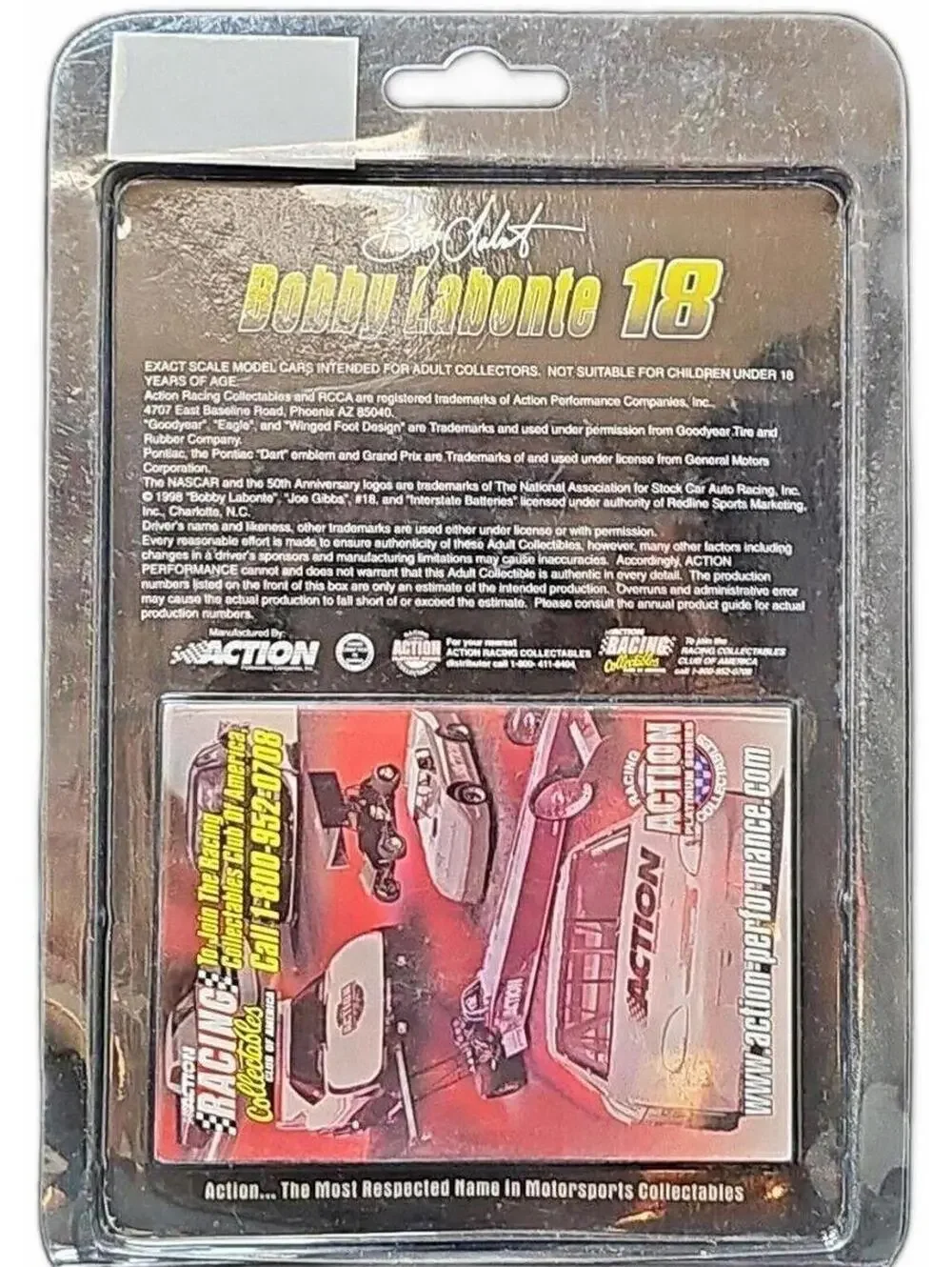 Action Racing/RCCA Bobby Labonte #18 Interstate Batteries 1998 Pontiac 1/64 NIB